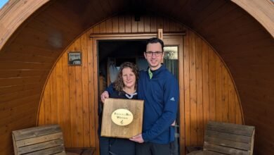 four in a bed glamping