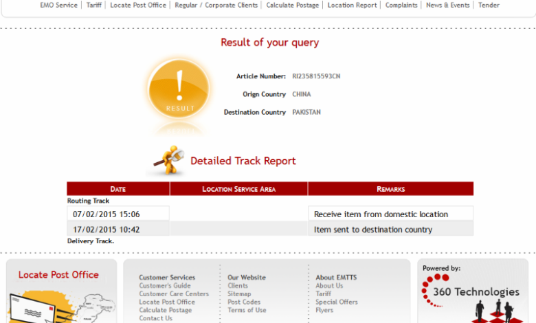 post office tracking returns